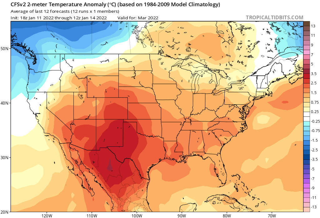 Warmer than normal March